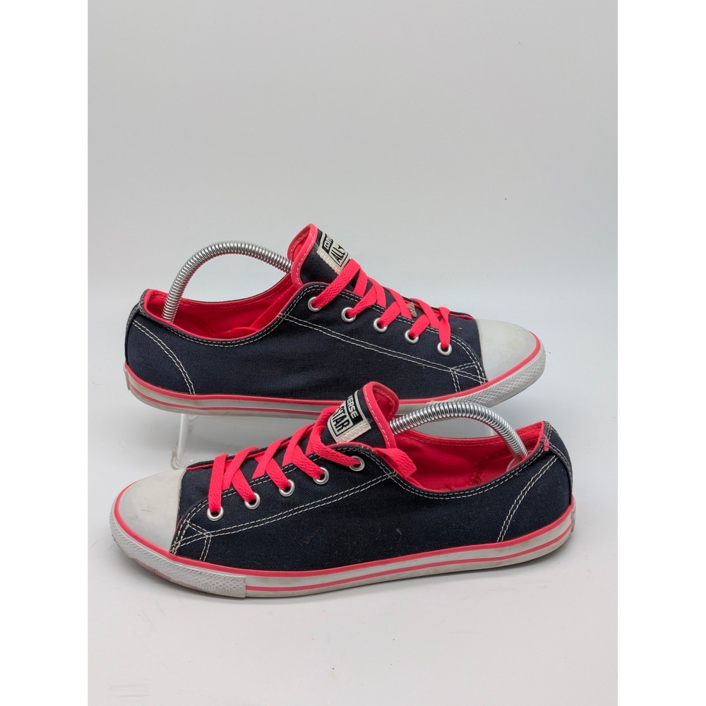 Converse All Star Low Top Sneakers Women's Size 10 Navy Pink Canvas Shoes